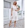 BITCED Fashion Solid Color Print O-Neck Short Sleeve  Casual Dresses