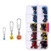 100Pcs Fishing Space Beans with Interlock Snaps Anti-collision Buffer Wire Protector Accessories Fishing Float Connector Bobber Stops Sea Fishing