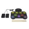 Rollup Drum Pad Silikon Tragbar mit Pedalen Flexibles Instrument für Anfänger, Schlagzeuger,