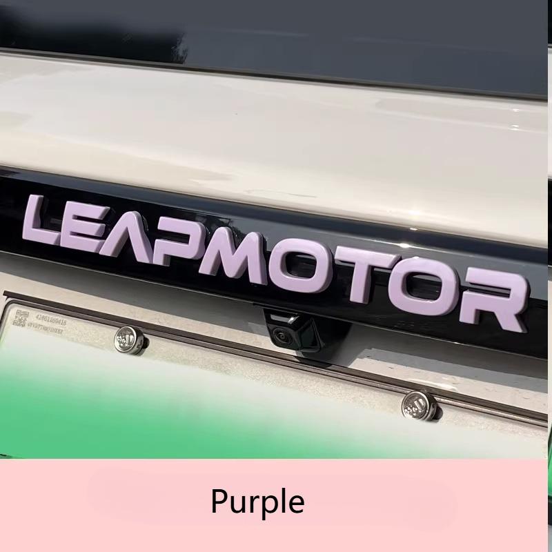 For Leapmotor T03 Trunk Letter Emblem Sticker Colorful Matte Black Car Logo Decal