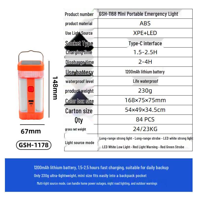 Multi-Functional Solar Camping Lantern & Mobile Work Light with Charging Feature