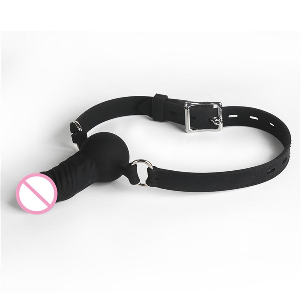 Silicone Dildo Gag  Sex Restraints Adjustable Open Mouth Penis Gags Intimate Goods 18 Toys For Adults Games Erotic Products