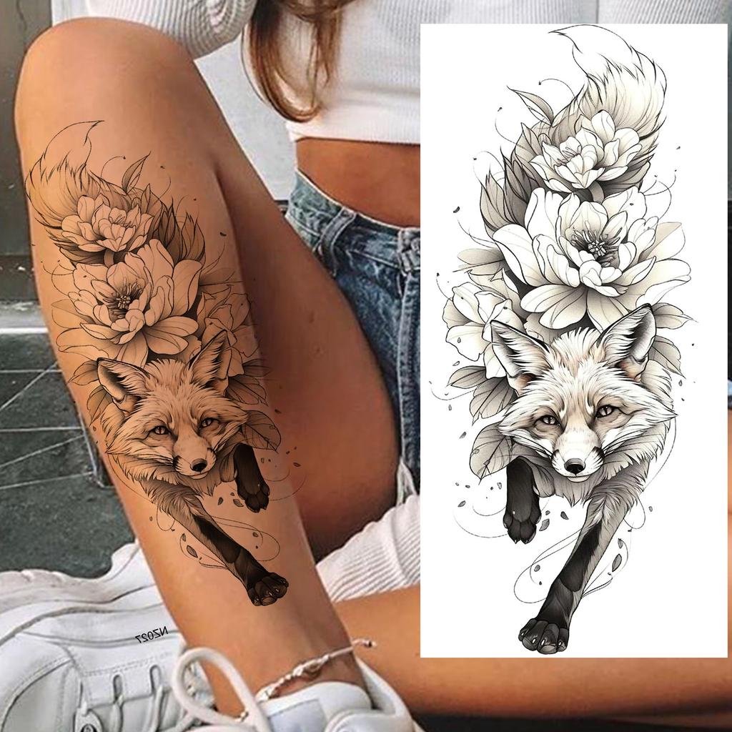 1 Sheet Phoenix Watercolor Temporary Tattoos For Women Girls Fake Covers Up Water Transfer Tattoo Sticker Adults Arm Waist Thigh