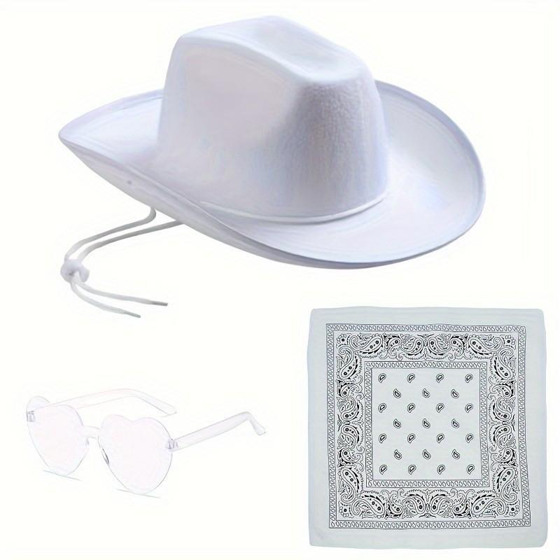 Denim Hat Set With Pink Frayed Crown And Glitter Sequins For Party Costumes