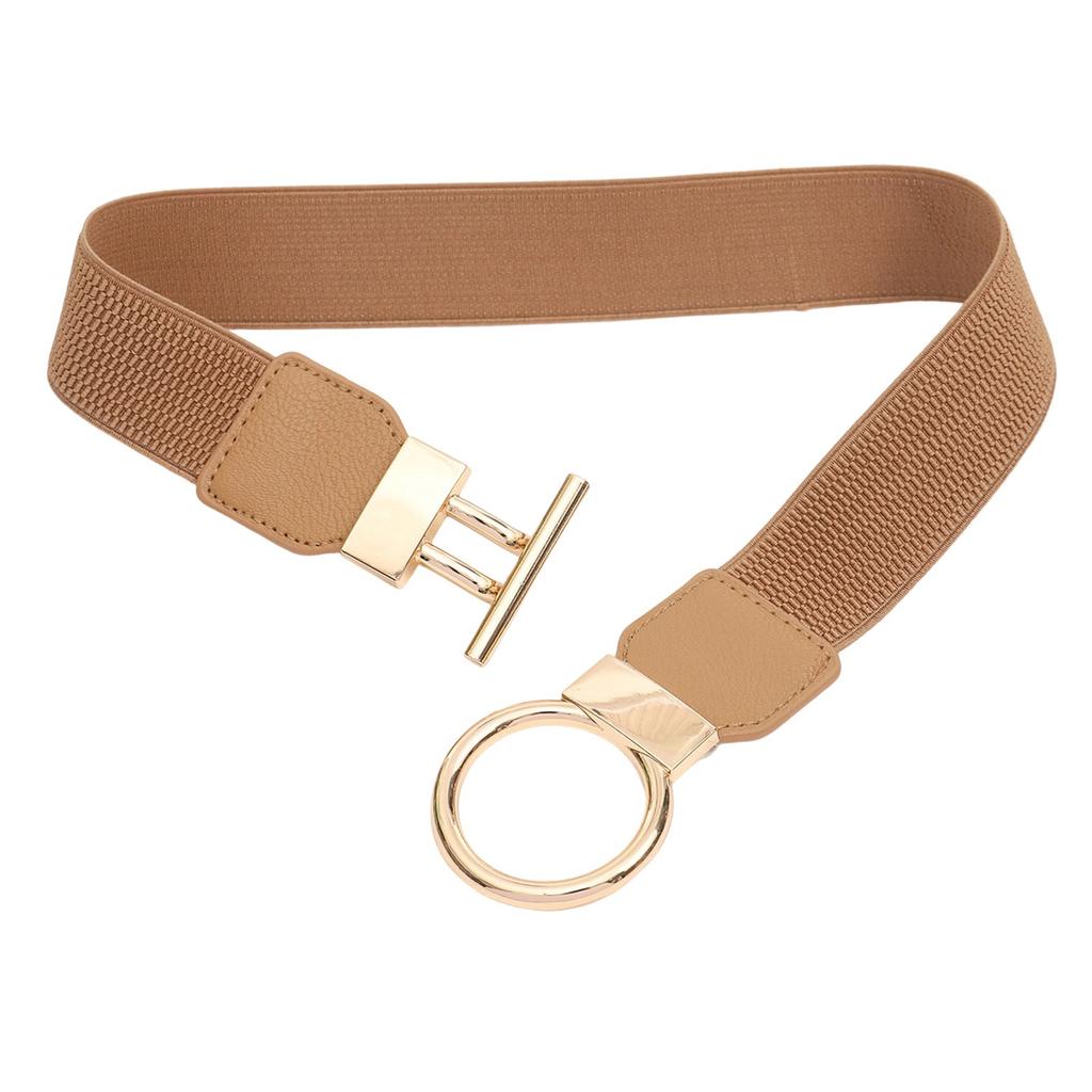 Women Stretch Waist Belt Fashionable Elastic Metal Buckle Adjustable Cincher For Dresses Casual Outfit Party Office Wear