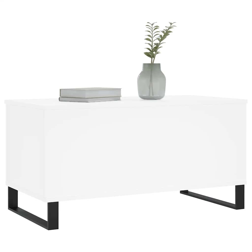 White Coffee Table 90 x 44.5 x 45 cm Engineered Wood