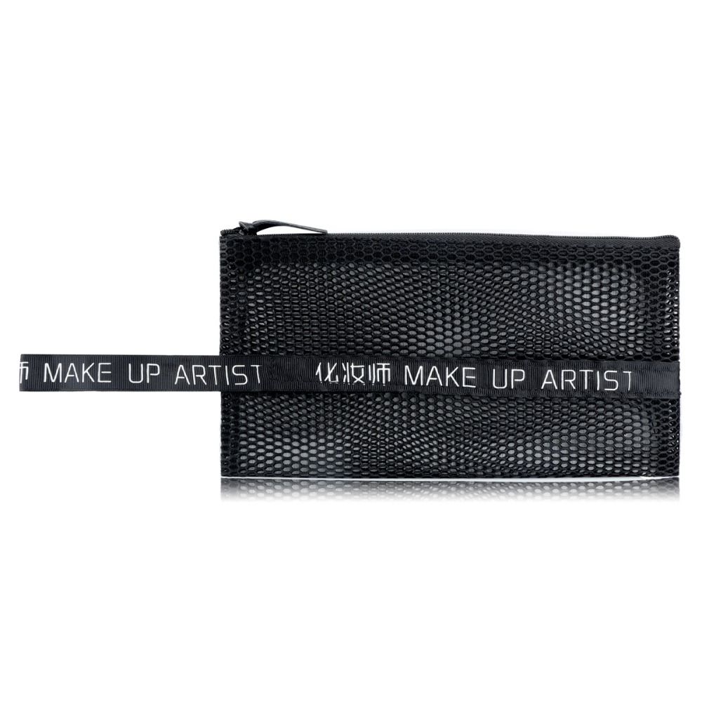 Durable Mesh Cosmetic Bag Large Capacity Travel Organizer Toiletry Bag Multifunctional Stationery Bag чёрный