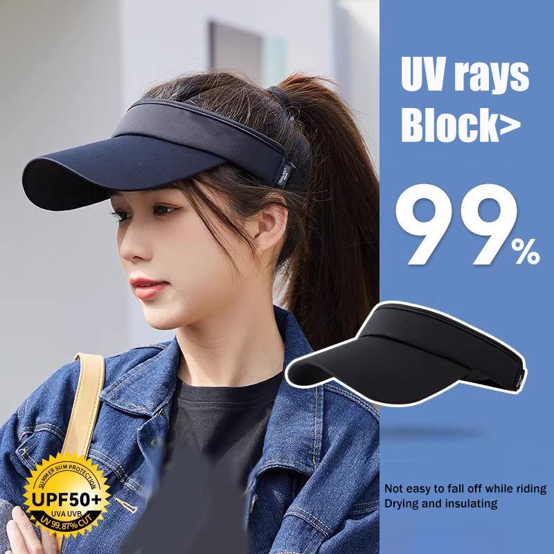 Summer  Style Outdoor Casual Sun Hat Men Women Sports Anti Uv Double Layer Ice Silk Empty Top Hat For Leisure And Sun Protect