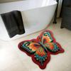 Yousheng Butterfly Floor Mat Absorbent Bathroom Mat Non-Slip Decorative Butterfly Rug for Shower Bedroom Living Room Balcony Entrance