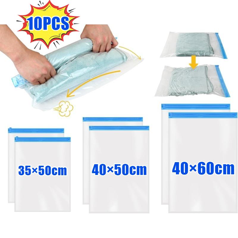 Compression Bags for Travel Space Saver Vacuum Storage Bags No Pump Needed for Clothes Luggage Home Organizer Cruise Camping Accessories