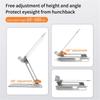 Two Axises Adjustable Foldable Laptop Book Stand Aluminum Construction 360 Rotation Clear Acrylic Ergonomic Holder