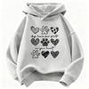 Cute Dog Paw with Love Heart Graphic Hoodie Kids Children's Sweatshirt Hoody for Boys Girls Kawaii Casual Hoodies