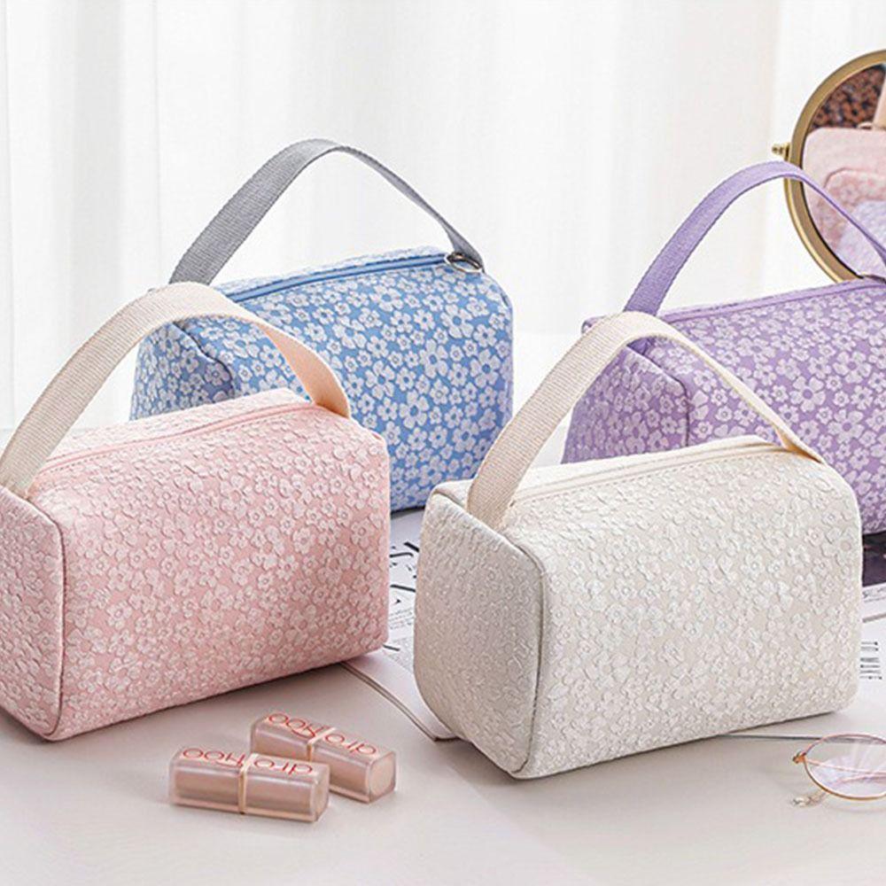 Large Capacity Cosmetic Storage Bag Zipper Wpmen Toiletries Bag Floral   Makeup Bag  Travel