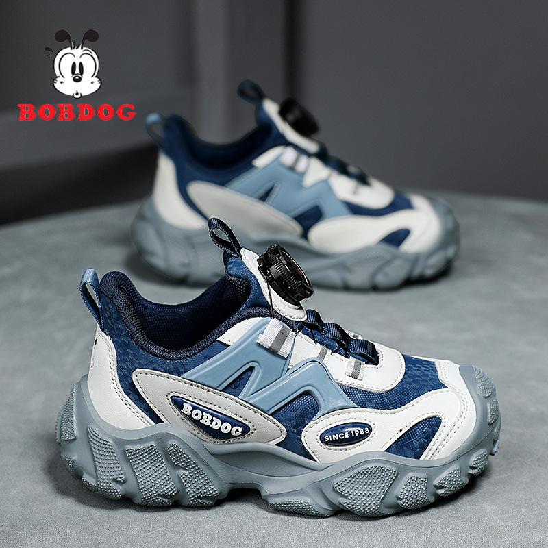 Babu Bean students waterproof leather surface 2025 autumn new children's soft-soled sports shoes medium and older children's non-slip casual shoes