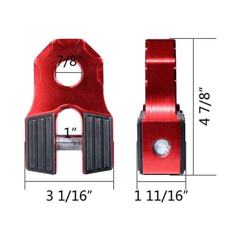 Flat Winch Shackle Recovery Hook 30,000LB Mount Assembly Tow Haul ATV UTV w/Iron Pin & Rubber Guard Universal Fit