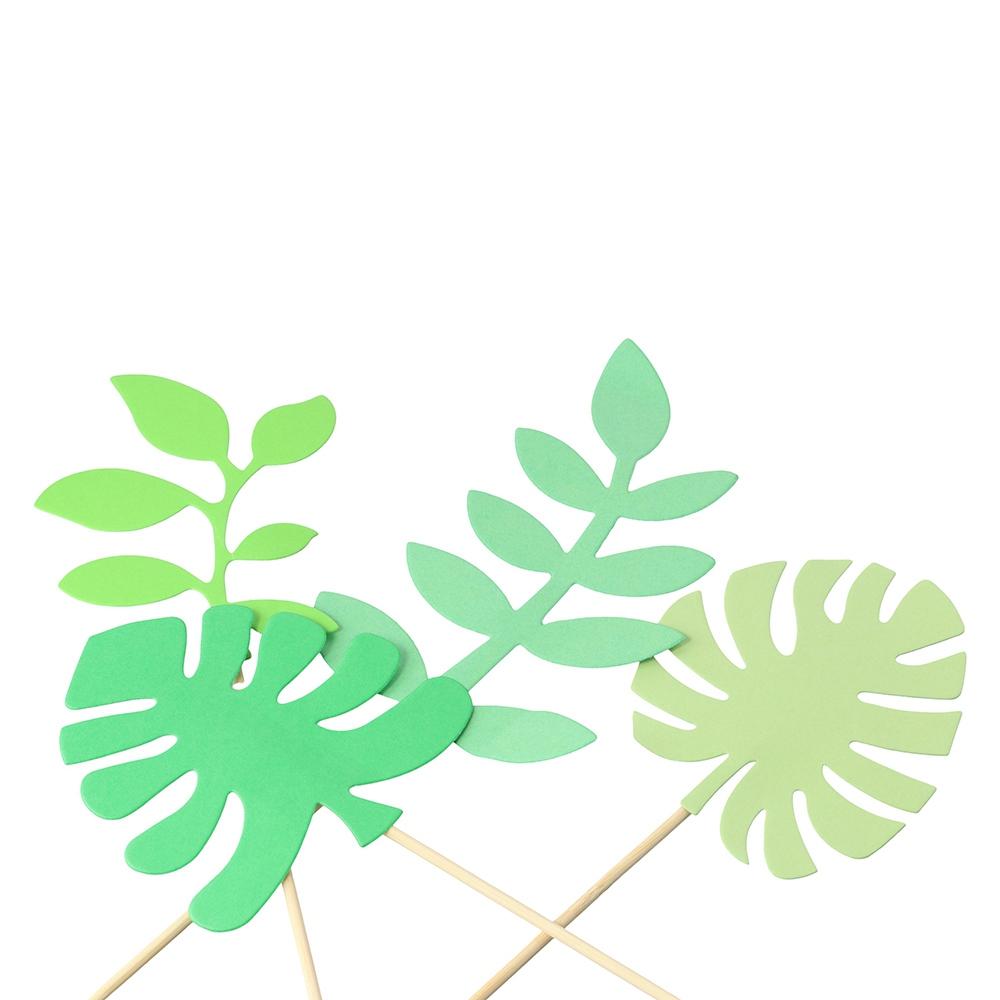 Palm Leaf Wedding Jungle Theme Party Supplies Cake Topper Tropical Leaves Cupcake Decoration