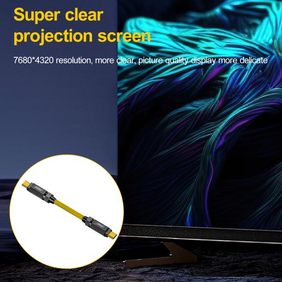 

Кабель для передачи данных Yousheng для ноутбука Type-C 40 Вт 20 Гбит/с 8K HD-совместимый Высокоскоростная передача данных Быстрая зарядка Plug And Play Пружинный провод Type-C Male to Male Spring Cable 1.8m