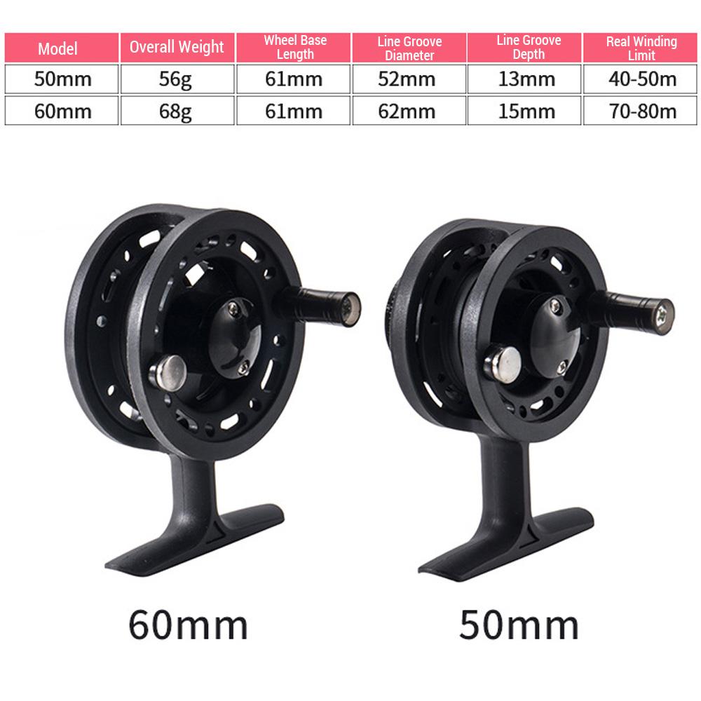 Fliegenfischerrolle, vordere Angelrolle, 50 mm/60 mm, Handrutenrolle, Eisangelrolle