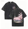 T-shirt Lavata Stampata con Paesaggi Bellissimi di Seoul da Donna Estiva Girocollo Abbigliamento Trendy Cotone Manica Corta Casual Nuove T-shirt