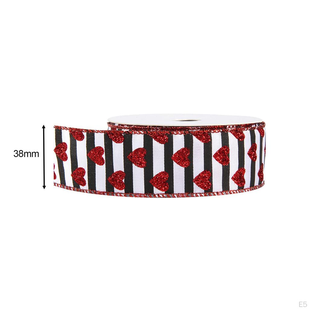 Heart Shaped Ribbons for Valentine's Day Crafts 1.5 Inch Wide Wrapping Scrapbooking