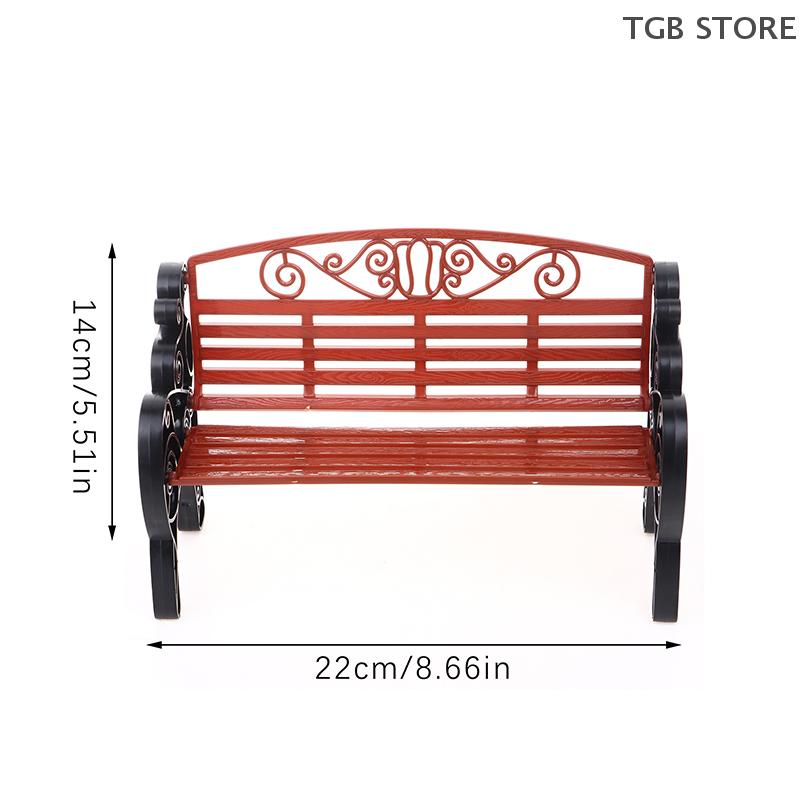 1:6 Mini Bench Recliner Lounge Chair Miniature Park Double Chair Model Garden Decor Toy Doll House Accessories