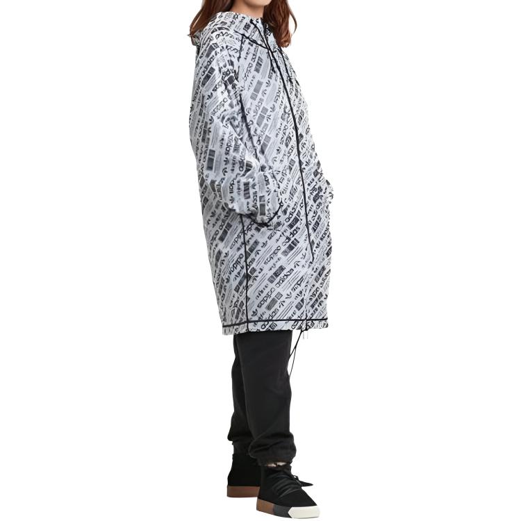Adidas AW Logo Print Shell Parka White/Black/Black Unisex Streetwear CW3368