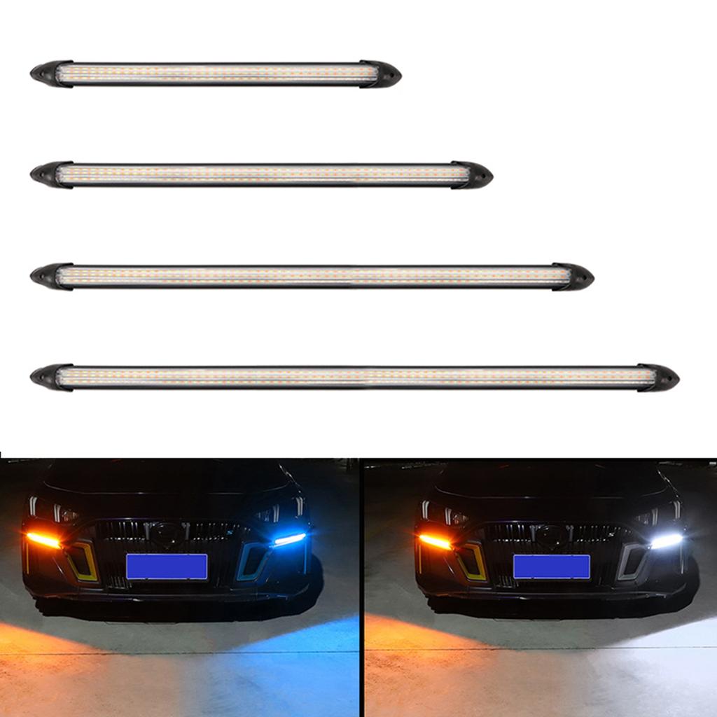 LED DRL Car Daytime Running Light Flexible Waterproof Strips Auto Headlight Turn Signal Brake Flow Light 12V