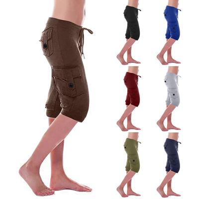 Women's Stretch Buttoned Multi-Pocket Yoga Pants