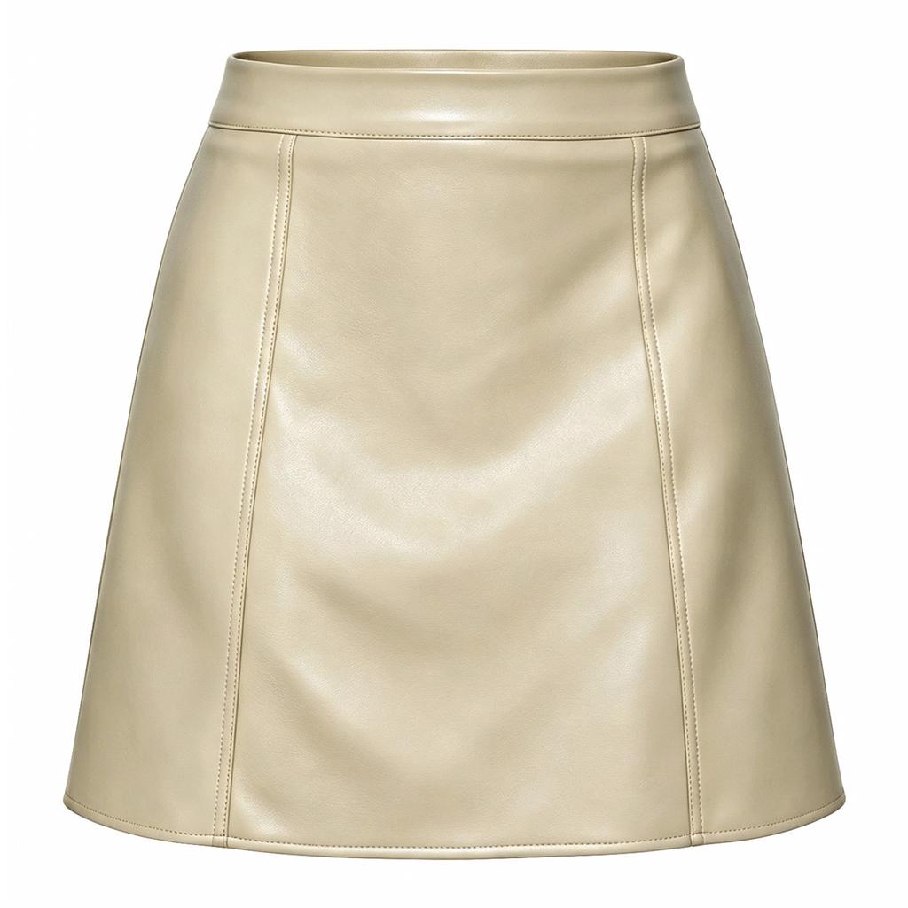 Women's Leather Bodycon Skirt with Zipper, Color