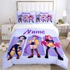 Custom Name Huntrix Name Bedding 3 Piece Set HD Print Duvet Cover Pillowcases for Teens Adult Bedroom Decoration