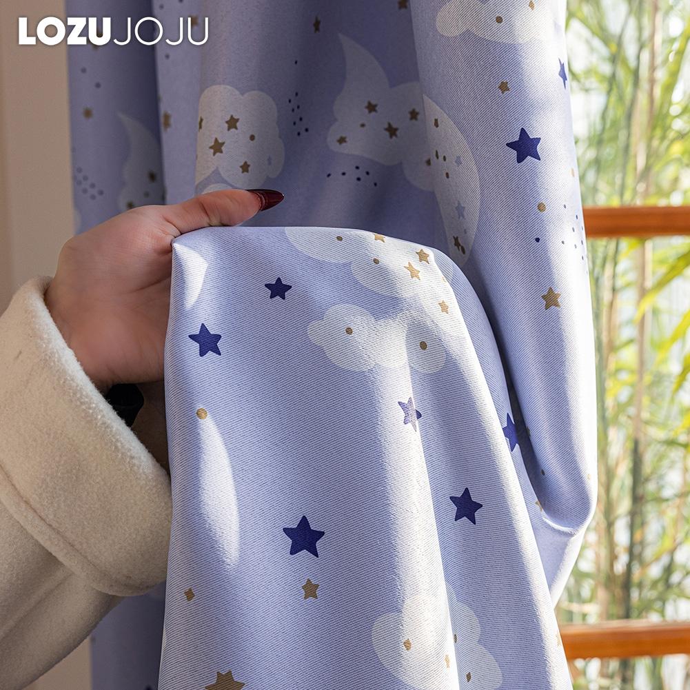 1PC LOZUJOJU 70-80% Blackout Night Sky Pattern Printed Short Curtain for Bedroom Living Room Home Decor