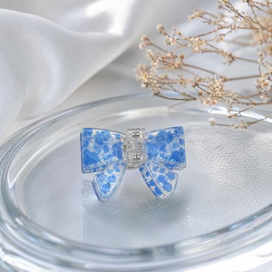 Magnetic Hair Clip Bow Shape Hair Pin with Leopard Marble Patterns DIY Magnetic