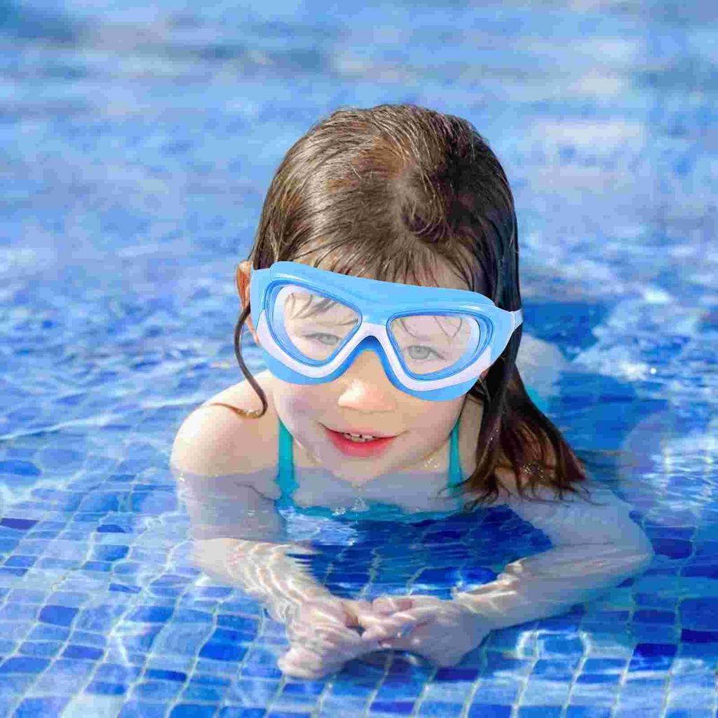 Kinder Schwimmbrille Großrahmen Antibeschlag Wasserdicht PC-Linse Silikonband Bonbon-Grün Kinder Schwimmbrille Vision