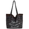 2025 Plaid Casual Commuter Shoulder Bag - Large Capacity Woolen Handbag Tote for Ladies
