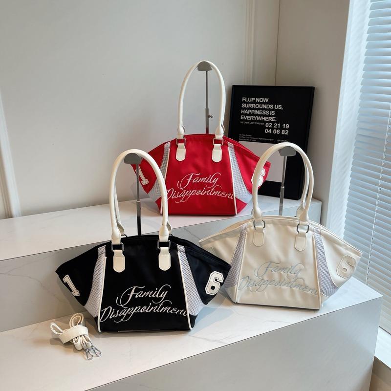 Large capacity handbag bag women's new embroidered letters shoulder messenger bag commuter casual tote bag simple