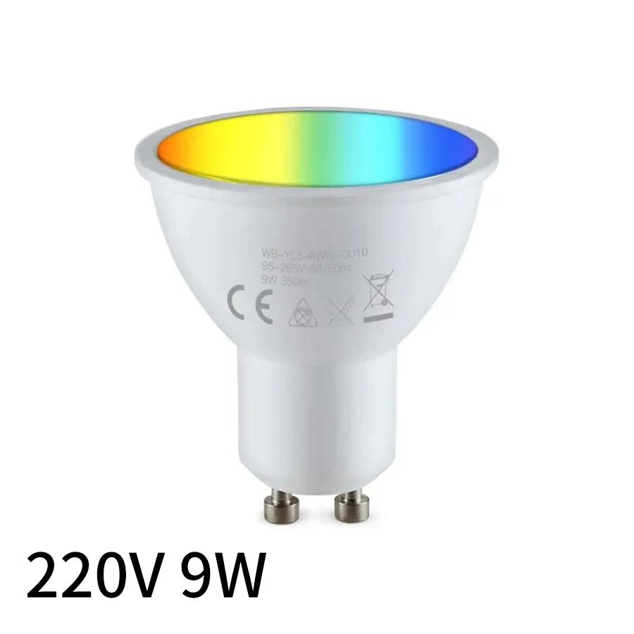 Tuya GU10 LED Bulb RGB CW WW 220V 110V 9W Wifi Smart Dimmable Lamp Smart Life APP Remote Control Works With Alexa Google Home