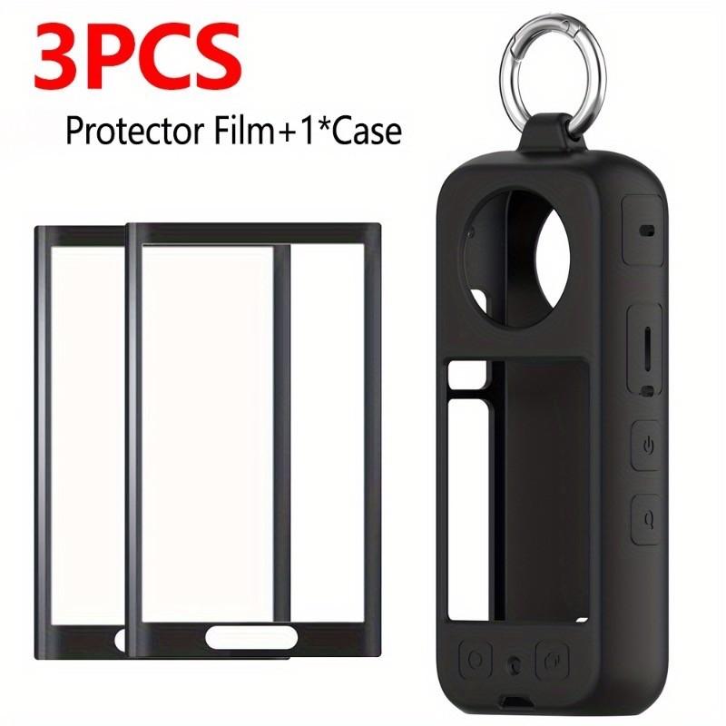 3Pcs Screen Protector Film+ 1Pcs Silicone Shell for Insta360 X5/X4/X3 Protector Anti-scratch