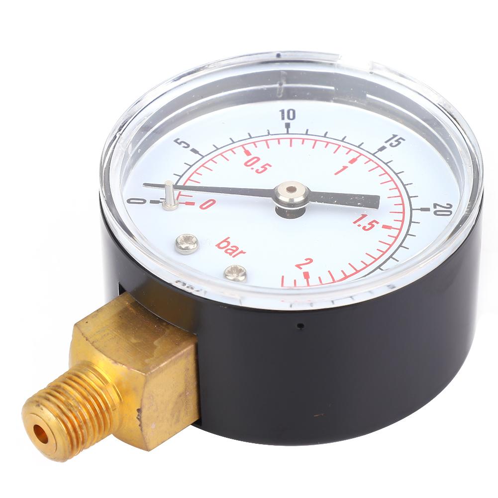 Pressure Gauge 50mm 1Celsius8 BSPT Bottom Connection for Water Oil Gas (0-15PSI 0-1Bar )