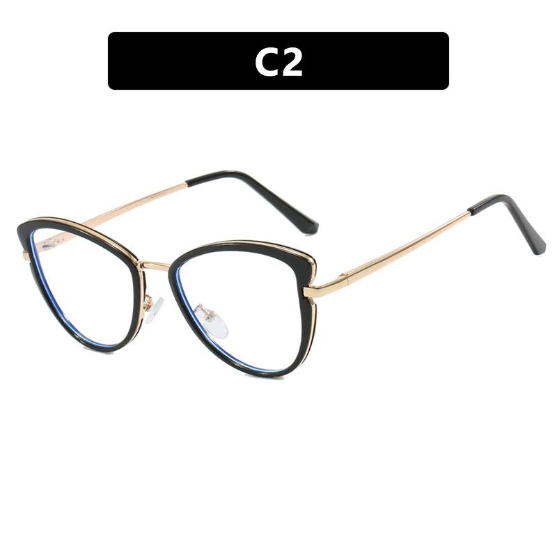 Cat Eye flat mirror TR90 anti blue light glasses frame fashionable color matching can be matched with myopia glasses frame