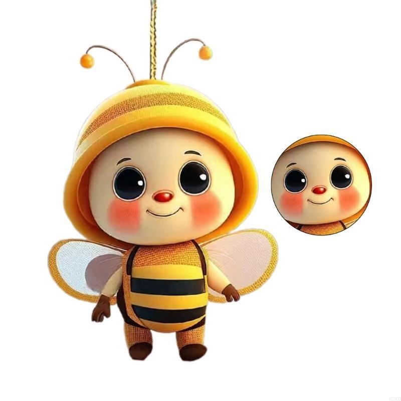 62KD Bees Ornament,Car Mirrorr Hangings Decorations Acrylic Car Rear View Mirrorr Hold