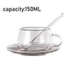 Double layered thick transparent glass cup simple and fashionable transparent household coffee cup with handle  water cup