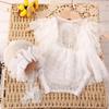 0-1M Baby Girls Photography Props Lace Dress Jumpsuit Mesh Hat Newborns Photo Props Photoshooting Hat & Romper Costume