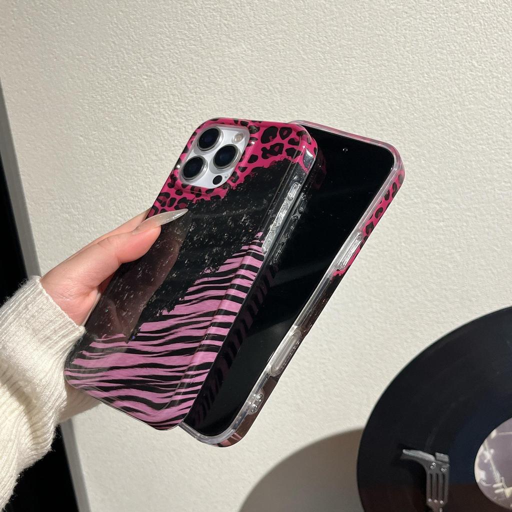 Glitter Sequin Leopard Patchwork Case for iPhone 16 Pro Max/Apple 17 - Full Coverage IMD