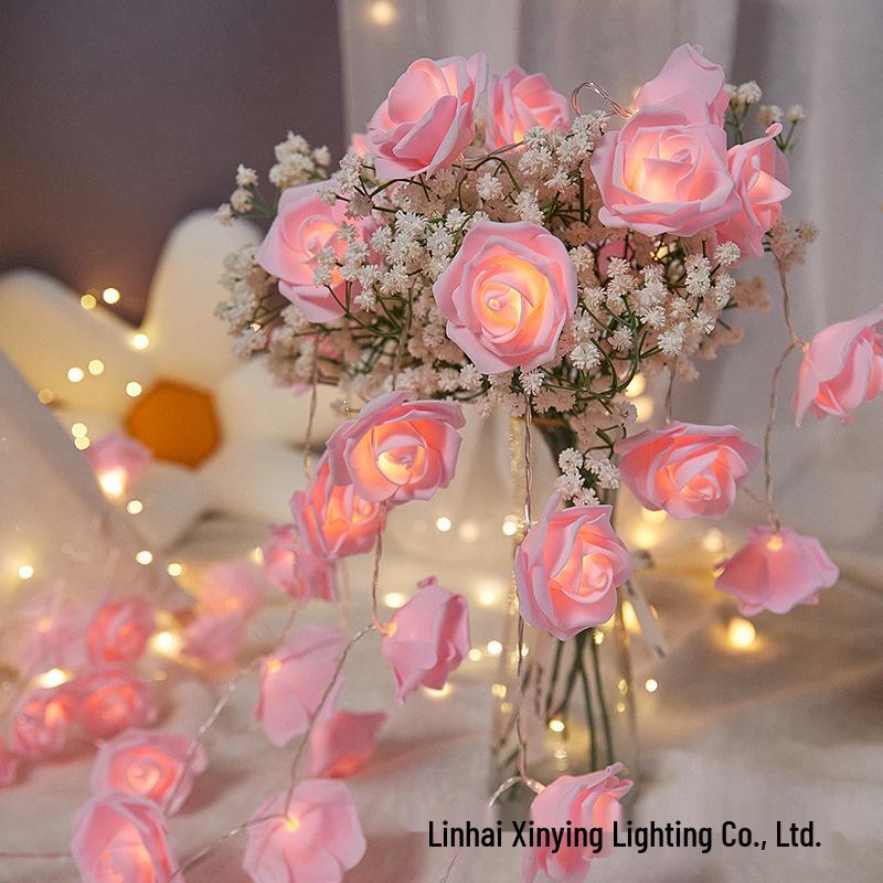 LED Rose Flower String Lights for Romantic Decor, Valentine's Day, Proposals & Weddings