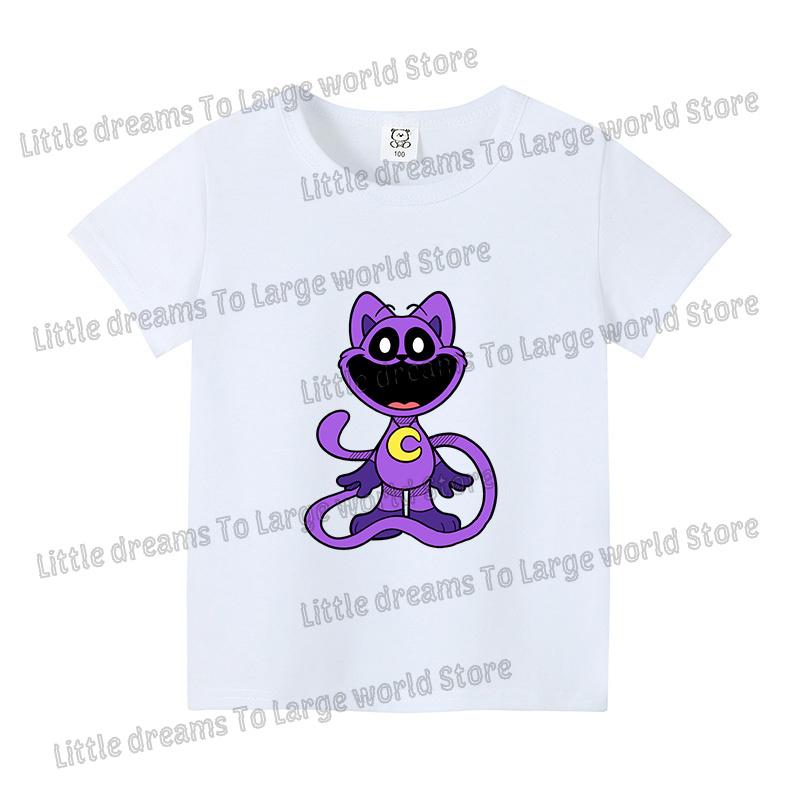 Smilings Critters Tshirt for Kids Cartoon Figure Printed Short Sleeve Clothes Children Summer White Black Base Tee Casual Tops