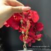 Creative Text Flourishing Mobile Phone Chain Alloy Crystal Beaded Hanging Chain Mobile Phone Wrist Strap New Year Red