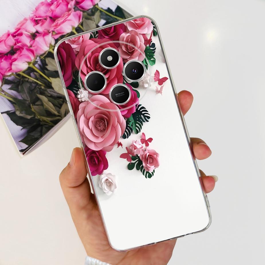 For Xiaomi Redmi 14C Case Cute Cat Butterfly Painted Cover Clear Silicone Soft TPU Phone Case For Xiaomi Redmi 14C Redmi14C Bags