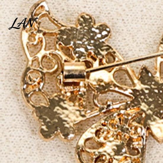 Elegant Butterfly Jewelry Rhinestone Brooch for Women, Shape Lapel Pin Non-fading Clip, Sweater Cardigan Coat Suit Scarf Accessories Long-lasting