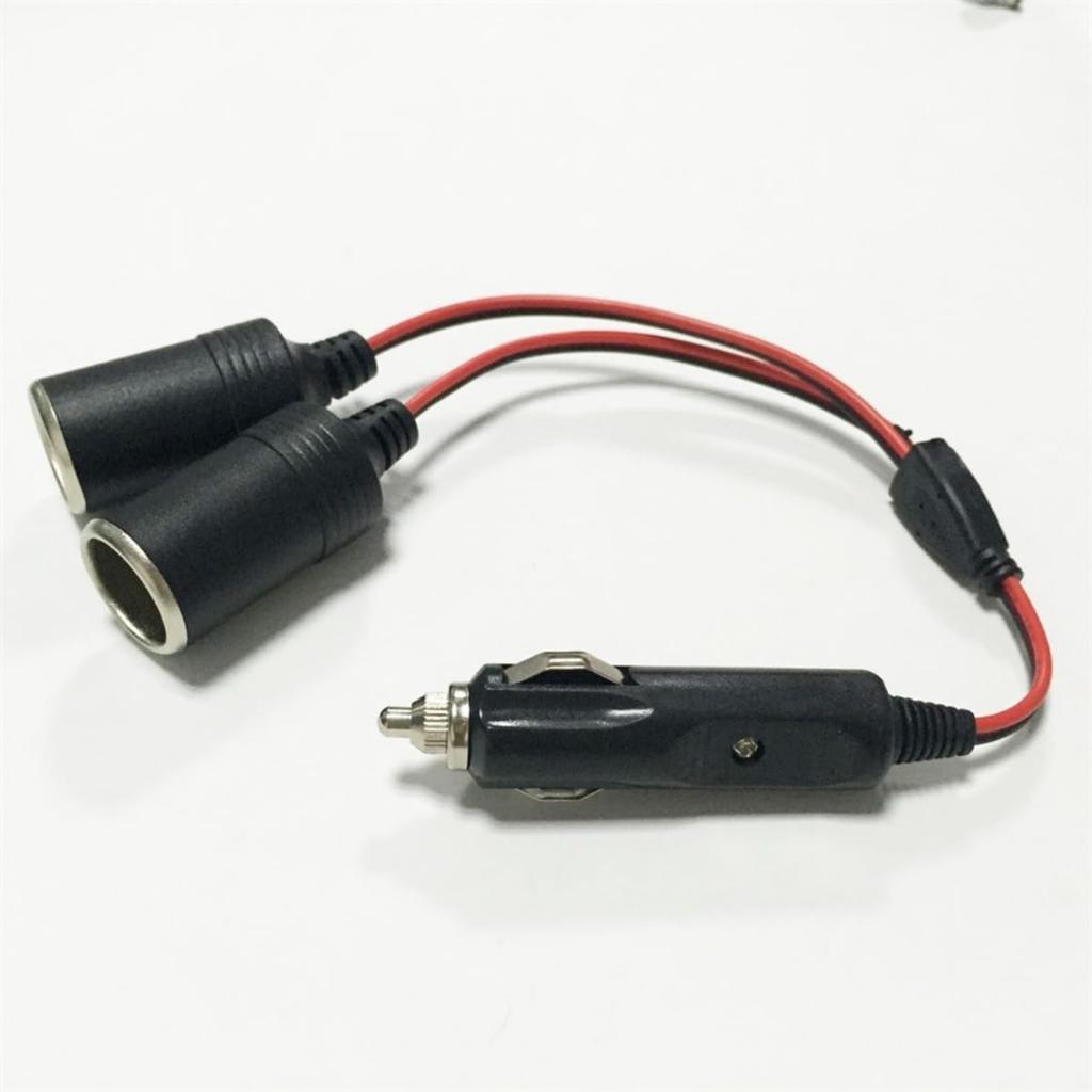 Dual Cigarette Lighter Plug Extension Cord Cigarette Lighter Socket Power Supply 2 Branches