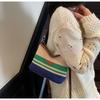 Striped Knitted Woven Bag Women's Summer New Fashion Niche Messenger Seaside Vacation Beach Bag